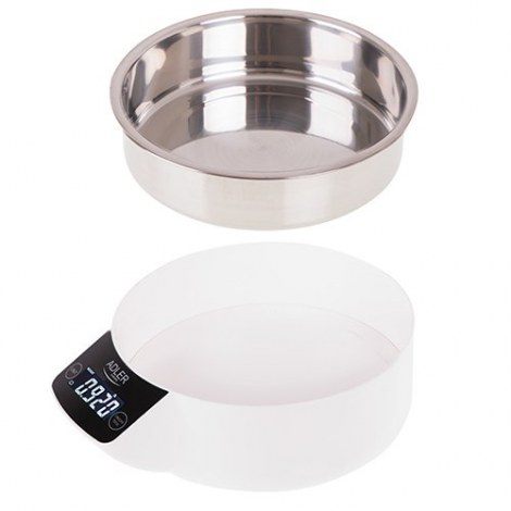 Adler | Kitchen scale with a bowl | AD 3166 | Maximum weight (capacity) 5 kg | Graduation 1 g | Display type LCD | White - 3